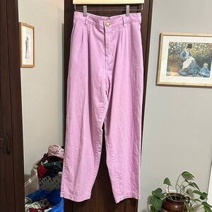 Big Bud Press Lavender High-Waist Cotton Trousers